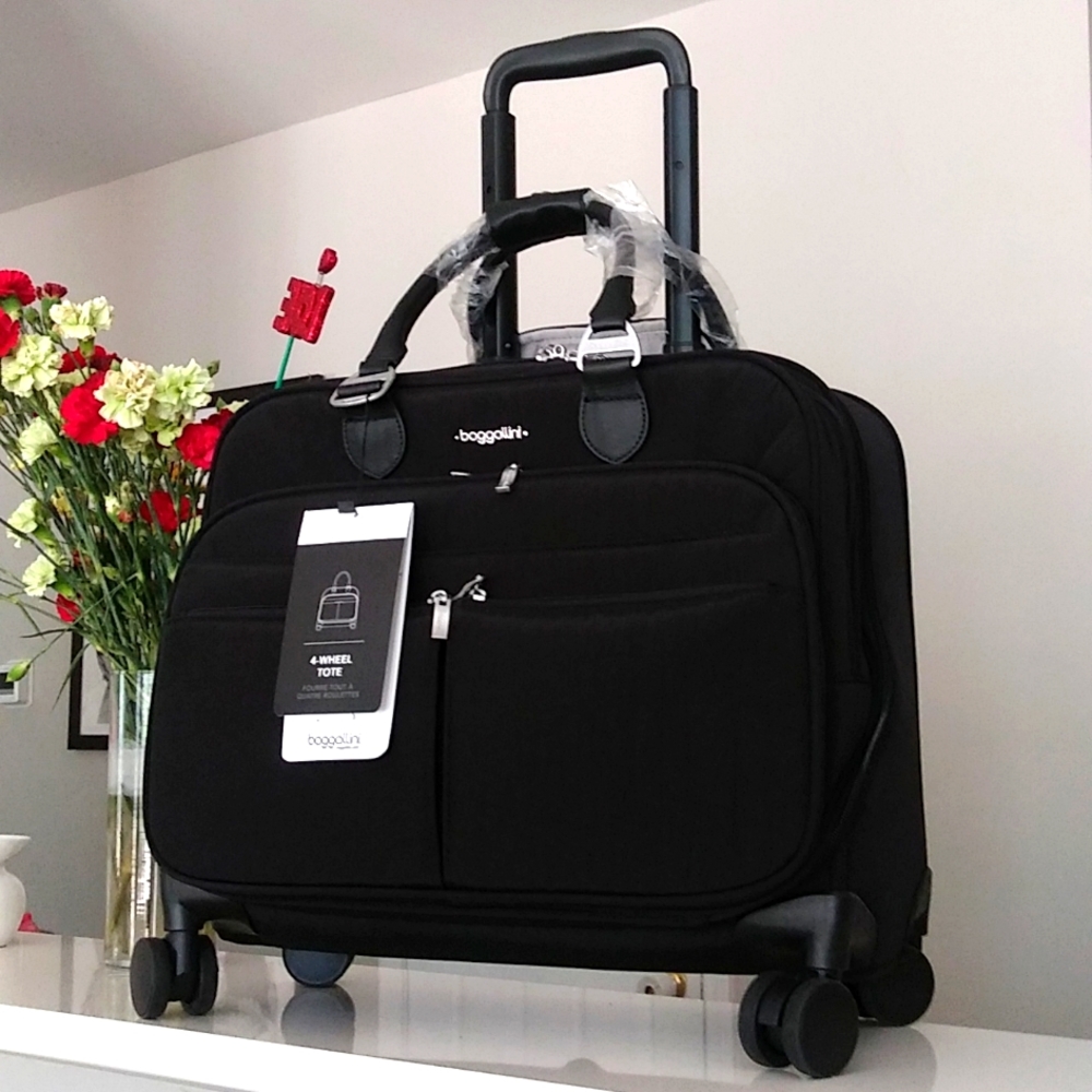 Baggallini Unisex Adult 4 Wheel Tote bag-Black color